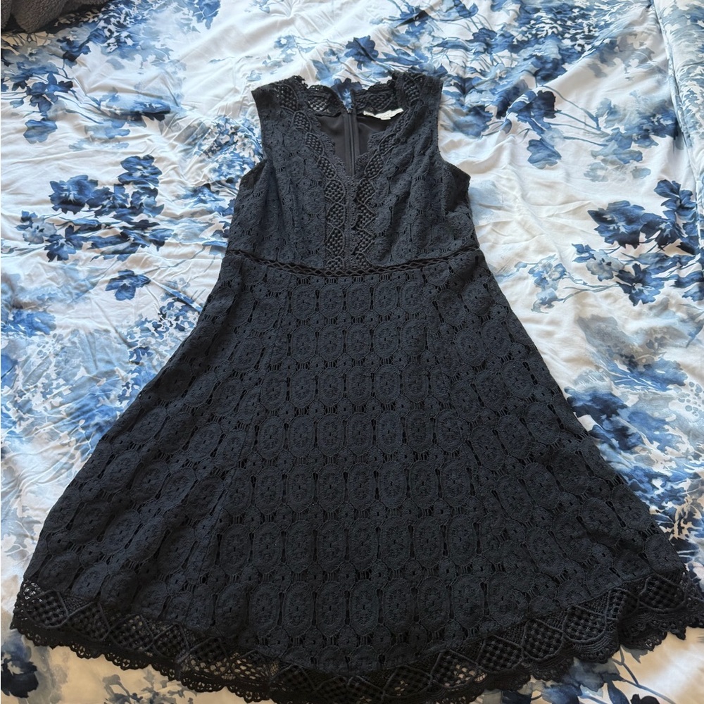 Loft Elegant Black Lace Dress